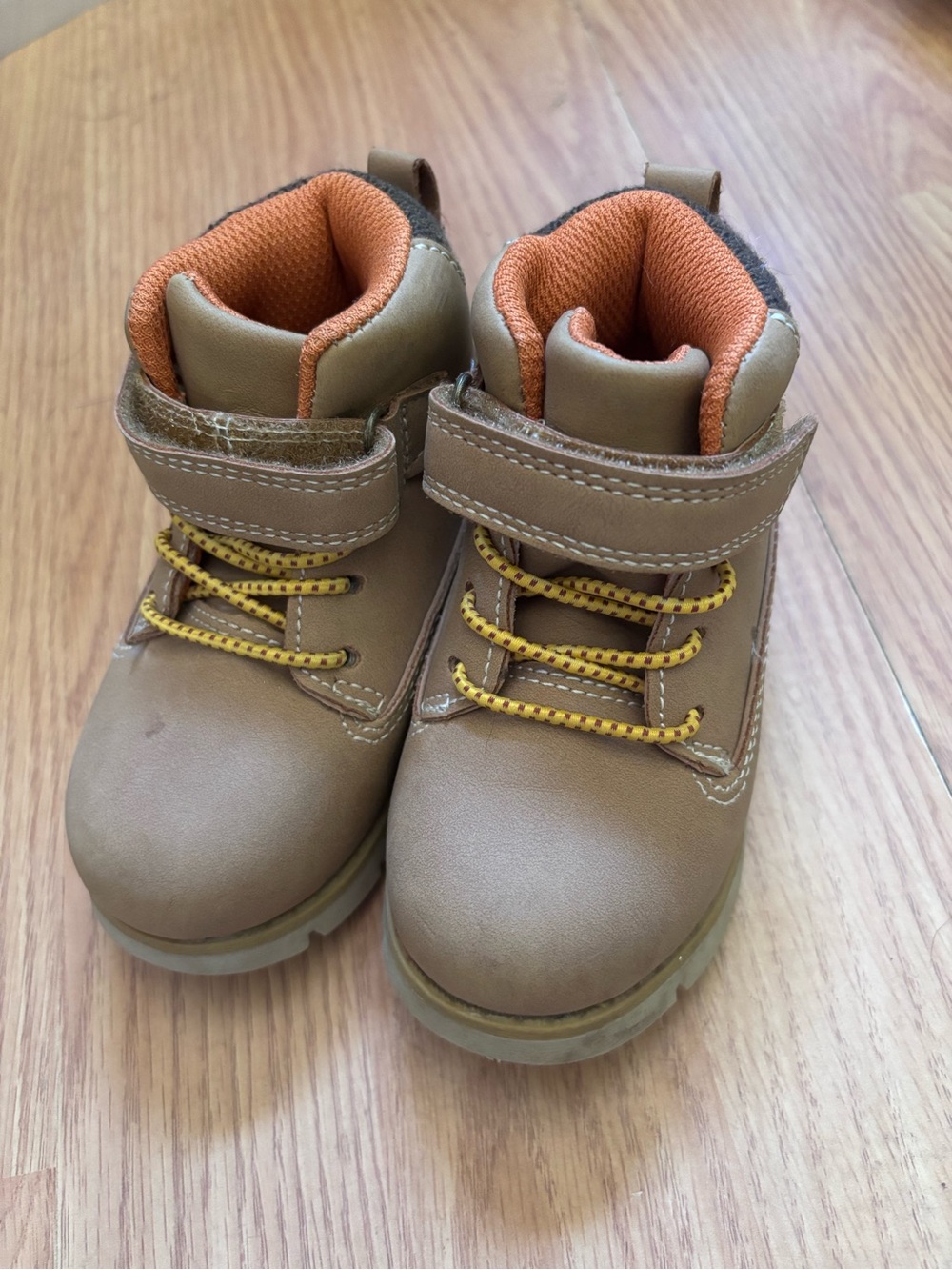 Kids Tan Oshkosh Boots with Orange Lining toddler 5